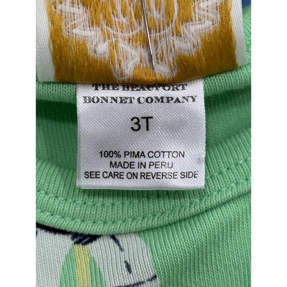 Beaufort Bonnet Girls Set of 2 Play Dresses Toddler Long Sleeve Green White 3T - Picture 7 of 10